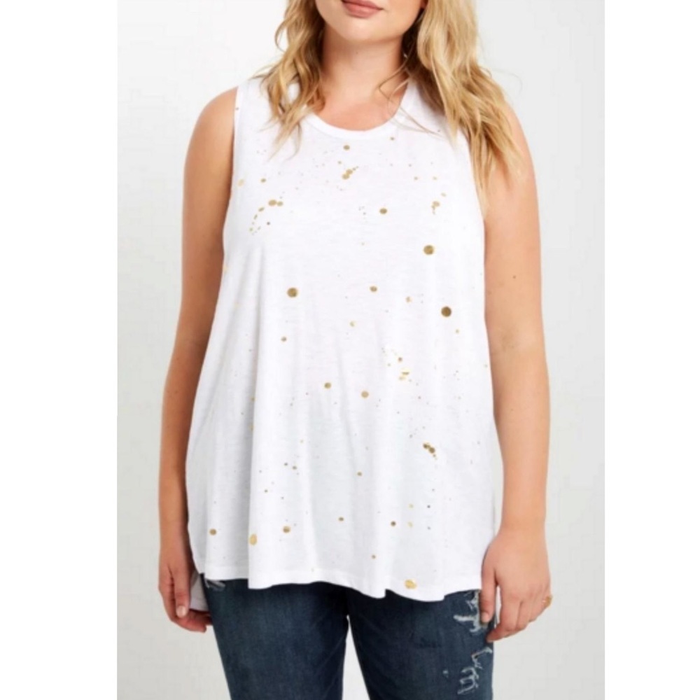 Plus Size ‘Nova’ Metallic Splatter Top